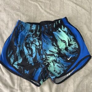 Nike Blue, Teal & Black Marble Athletic Shorts